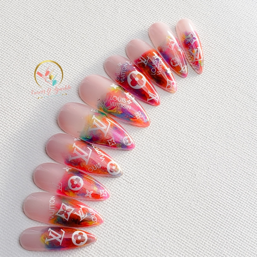 Neon Designer Brand Press on Nails - Picture 2 of 7